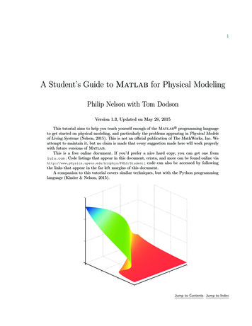 AStudent'sGuideto Matlab For Physical Modeling