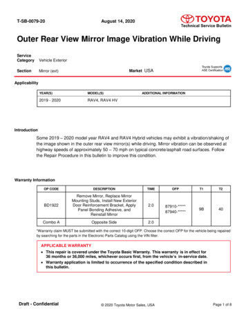 Outer Rear View Mirror Image Vibration While Driving