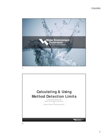 Calculating & Using Method Detection Limits - WEF Home