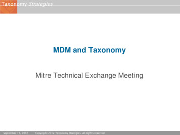 MDM And Taxonomy