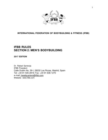 Ifbb Rules Section 2: Men'S Bodybuilding - Ebff