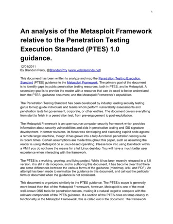 An Analysis Of The Metasploit Framework Relative To The Penetration .
