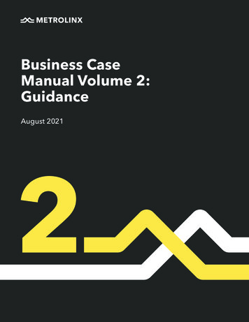 Metrolinx Business Case Manual Volume 2: Guidance