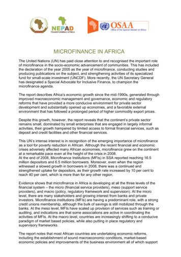 MICROFINANCE IN AFRICA - United Nations