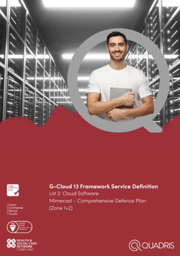 G-Cloud 13 Framework Service Deﬁnition