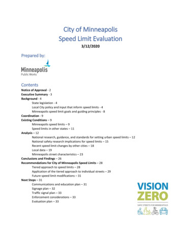 Speed Limit Evaluation