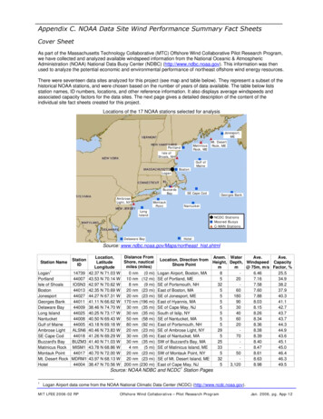 Appendix C. NOAA Data Site Wind Performance Summary Fact Sheets
