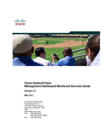 Management Dashboard Monitored Services Guide - Cisco
