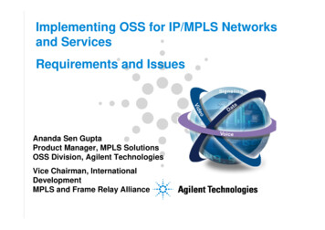 Implementing OSS For IP/MPLS Networks And Services Requirements And Issues