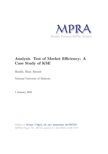 Analysis Test Of Market Eﬃciency: A Case Study Of KSE - LMU