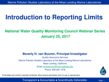 Introduction To Reporting Limits - ACWI