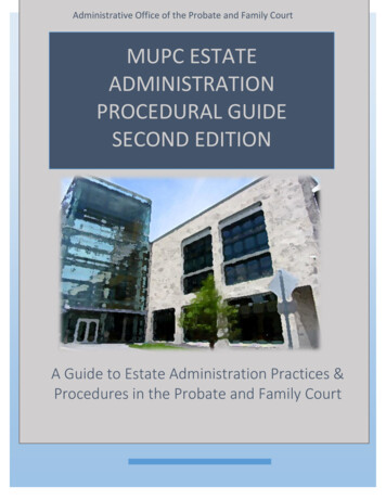 Mupc Estate Administration Procedural Guide Second Edition