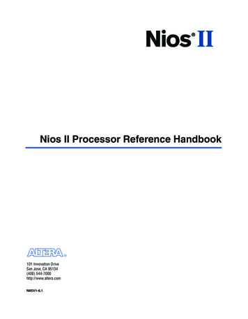 Nios II Processor Reference Handbook - Columbia University