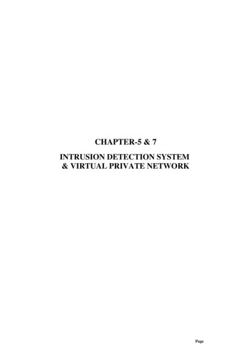 Chapter-5 & 7 Intrusion Detection System & Virtual Private Network