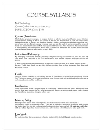 Nail Tech Syllabus - Career And Technology Center Of Anderson 1 & 2