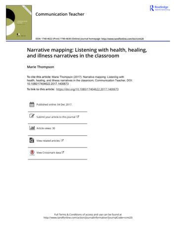 Narrative Mapping: Listening With Health, Healing, And Illness .