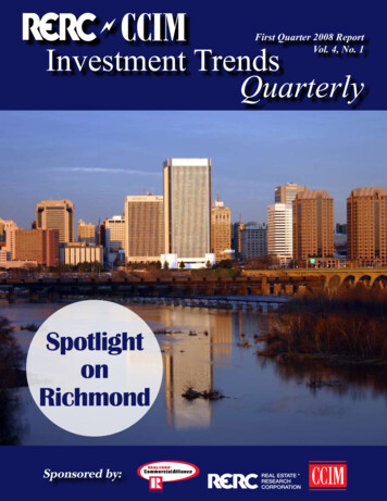 First Quarter 2008 Report Investment Trends Vol. 4, No. 1 Quarterly - CCIM