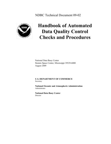 NDBC Handbook Of Automated Data Quality Control 2009