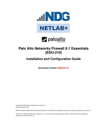 Palo Alto Networks Firewall 9.1 Essentials (EDU-210)