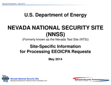 Nevada National Security Site (Nnss) - Dol