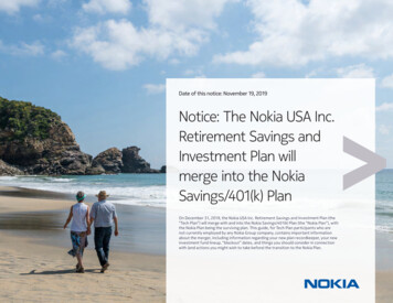 Nokia Retirement Savings Plan - BenefitAnswers Plus