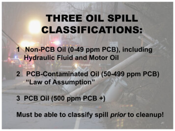 Three Oil Spill Classifications - Kec
