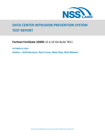 DATA CENTER INTRUSION PREVENTION SYSTEM TEST REPORT - Fortinet