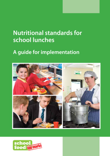 Nutritional Standards For School Lunches - HSCNI