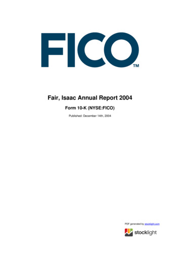 Fair, Isaac Annual Report 2004 - Stocklight 