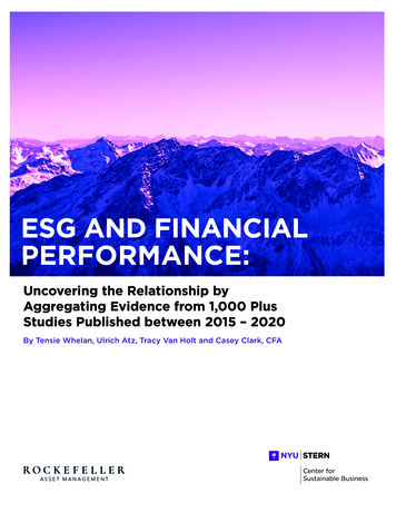 Esg And Financial Performance - Nyu