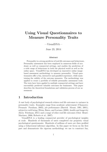 Using Visual Questionnaires To Measure Personality Traits