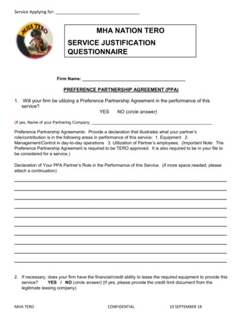 Mha Nation Tero Service Justification Questionnaire