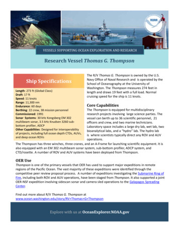Research Vessel Thomas G. Thompson - NOAA Ocean Exploration Advisory Board