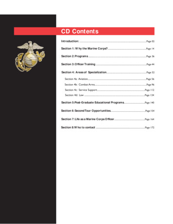 CD Contents - Become A Marine Corps Officer