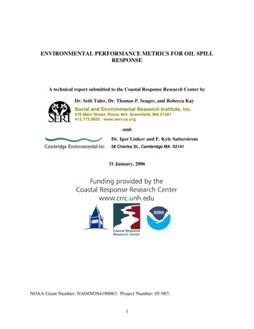 Environmental Performance Metrics For Oil Spill Response