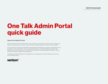 One Talk Admin Portal Quick Guide - Verizon Wireless