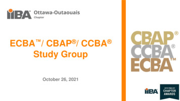 ECBA / CBAP / CCBA Study Group - IIBA