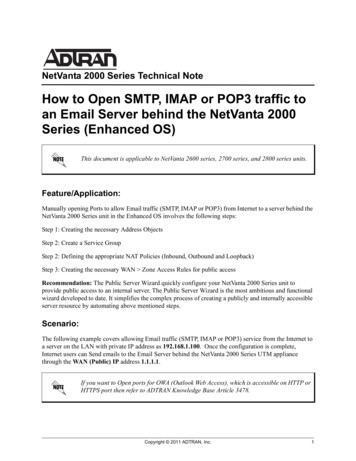 How To Open SMTP, IMAP Or POP3 Traffic To An Email Server Behind The .