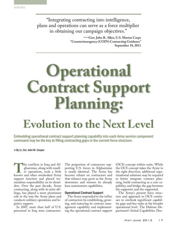 Operational Contract Support Planning - United States Army