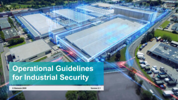 Operational Guidelines For Industrial Security - Siemens