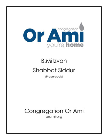 B.Mitzvah Shabbat Siddur - Congregation Or Ami