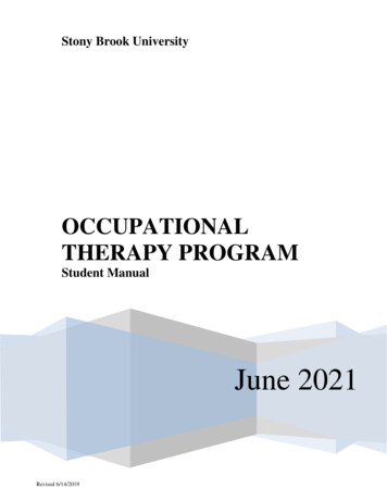 OCCUPATIONAL THERAPY PROGRAM - School Of Health Professions