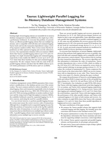 In-Memory Database Management Systems - VLDB