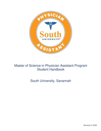 Master Of Science In Physician Assistant Program . - South University