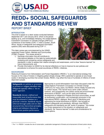 Redd Social Safeguards And Standards Review