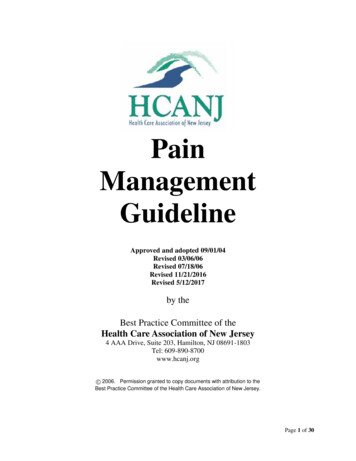 Pain Management Guideline - HCANJ