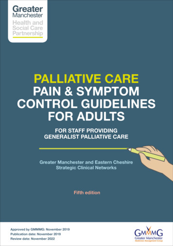 Palliative Care Pain & Symptom Control Guidelines For Adults