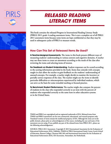 PILRS 2011 Released Reading Literacy Items