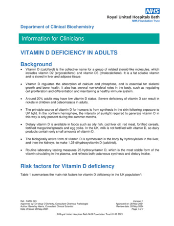 VITAMIN D DEFICIENCY IN ADULTS - Royal United Hospital