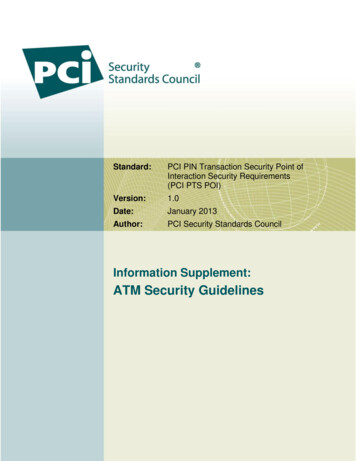 ATM Security Guidelines - PCI Security Standards